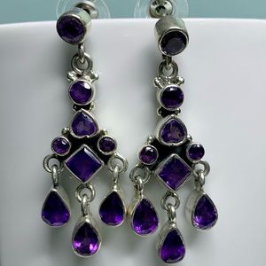 vintage Amethyst chandelier earrings